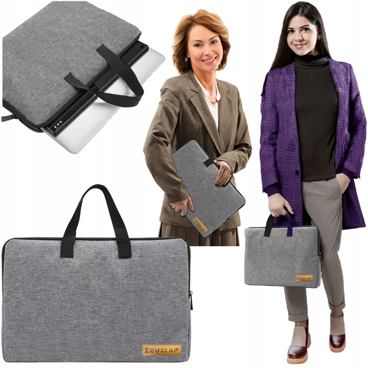 Laptoptáska, Zeuslap, Ütésálló, Karcolásálló, Könnyű Szerkezet, Kiváló Minőségű Cipzár, 18.5 x 0.5 x 1.5 cm, Szürke