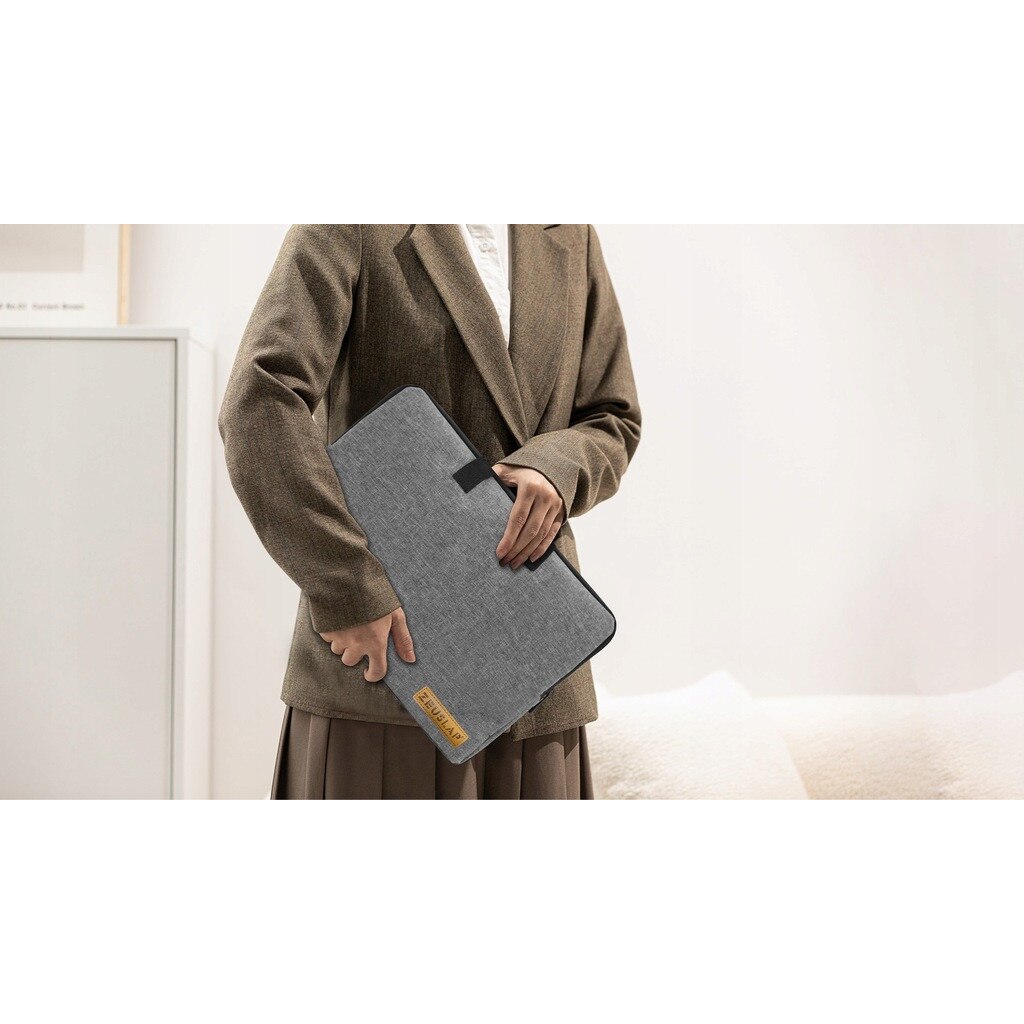 Geanta Pentru Laptop, Zeuslap, Rezistenta La Socuri, Rezistenta La Zgarieturi, Constructie Usoara, Ferma De Inalta Calitate, 18.5 x 0.5 x 1.5 cm, Gri