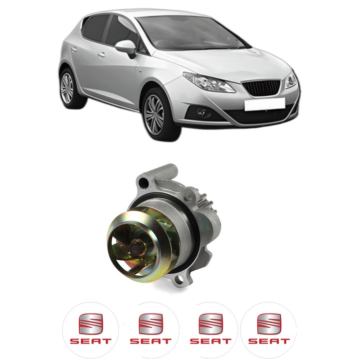 Pompa apa SEAT IBIZA IV (6J5, 6P1) 1.9 TDI din 2008-2010 KW 77 CP 105 CMC 1896, Auto, HEPU, 4x Stikere auto cu SEAT