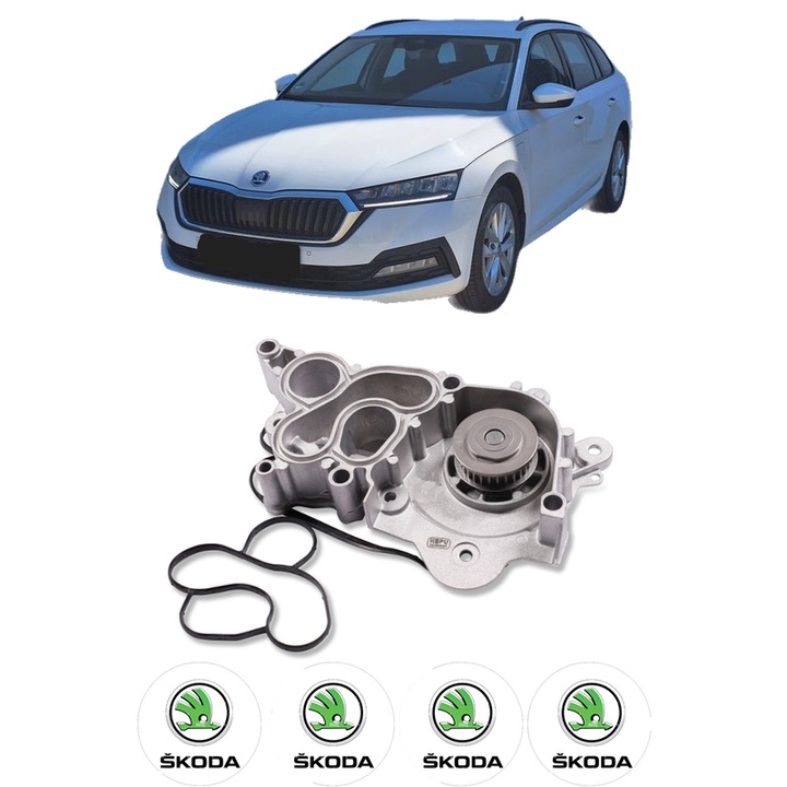 Pompa apa SKODA OCTAVIA IV Combi (NX5, PV5) 1.4 TSI RS iV din 2020 KW 180 CP 245 CMC 1395, Auto, HEPU, 4x Stikere auto cu SKODA