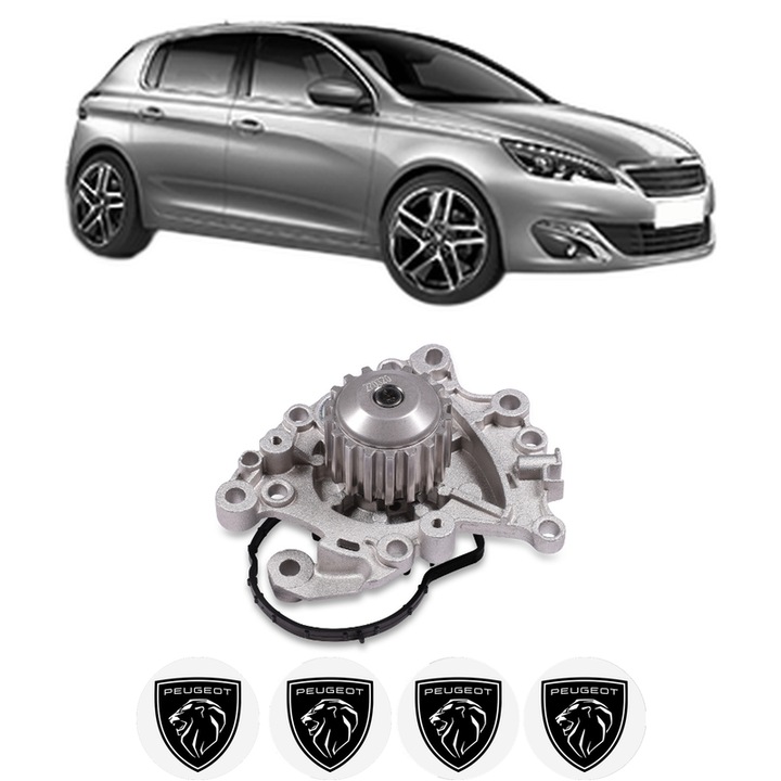 Pompa apa PEUGEOT 308 II (LB_, LP_, LW_, LH_, L3_) 1.5 BlueHDI 100 din 2018-2021 KW 75 CP 102 CMC 1499, Auto, HEPU, 4x Stikere auto cu PEUGEOT