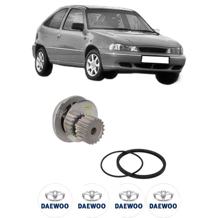 Pompa apa DAEWOO NEXIA 1.5 16V (08, 68) din 1995-1997 KW 66 CP 90 CMC 1498, Auto, HEPU, 4x Stikere auto cu DAEWOO