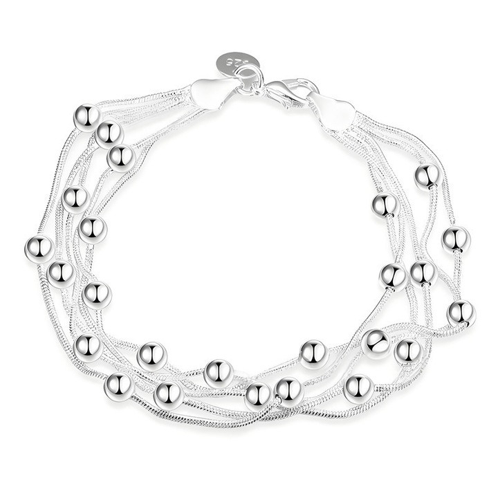 Bratara pentru femei, 19 cm, otel, argintiu