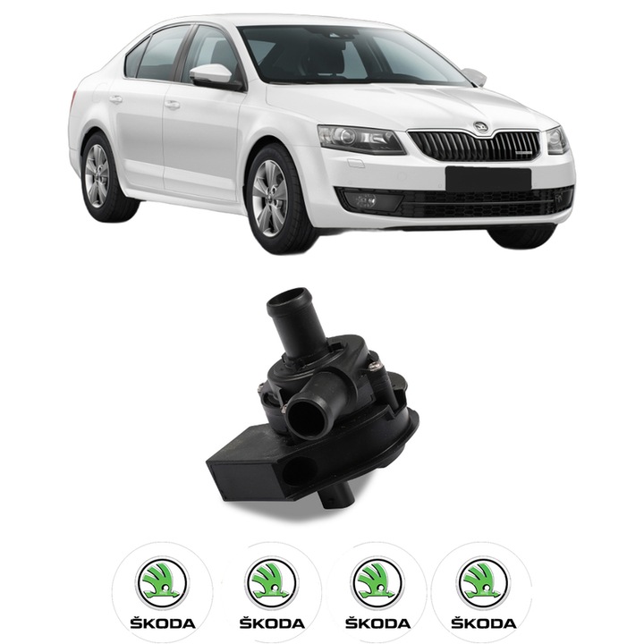 Pompa apa SKODA OCTAVIA III (5E3, NL3, NR3) 1.5 TSI din 2017-2020 KW 110 CP 150 CMC 1498, Auto, HEPU, 4x Stikere auto cu SKODA