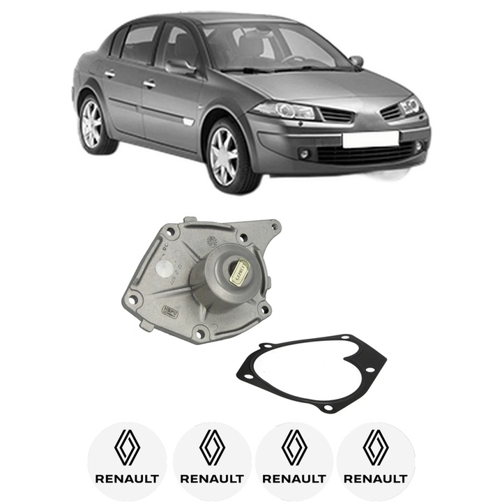 Pompa apa RENAULT MEGANE II Saloon (LM0/1_) 1.5 dCi (LM0F, LM0T, LM2B) din 2003-2010 KW 60 CP 82 CMC 1461, Auto, HEPU, 4x Stikere auto cu RENAULT