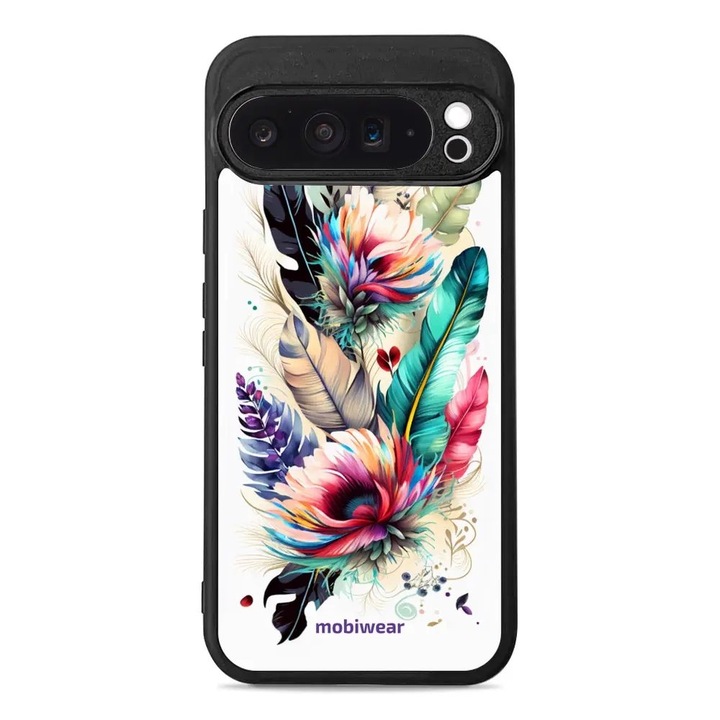 Carcasa Mobiwear Glossy pentru Google Pixel 9 Pro XL, design floral, rezistent la socuri si zgarieturi, multicolor