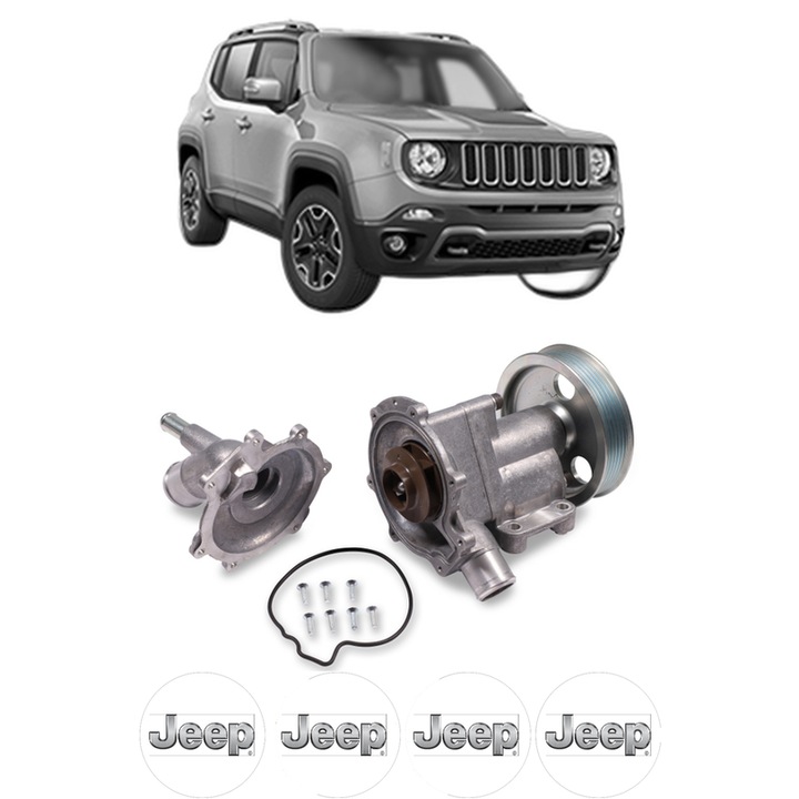 Pompa apa JEEP RENEGADE SUV (BU, B1, BV) 1.6 din 2014-2018 KW 81 CP 110 CMC 1598, Auto, HEPU, 4x Stikere auto cu JEEP