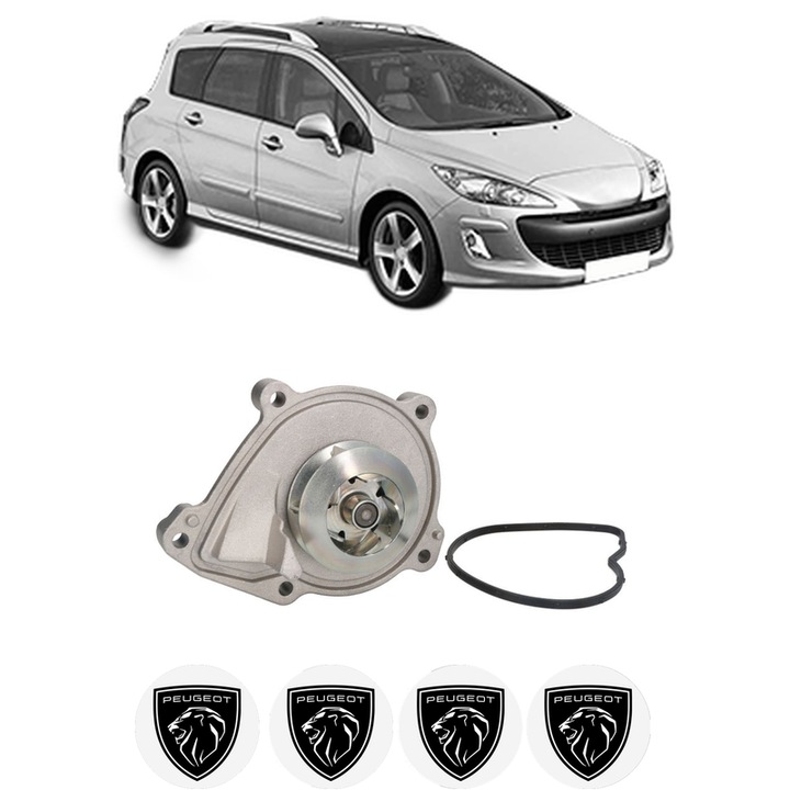 Pompa apa PEUGEOT 308 SW I (4E_, 4H_) 1.6 16V din 2007-2014 KW 88 CP 120 CMC 1598, Auto, HEPU, 4x Stikere auto cu PEUGEOT