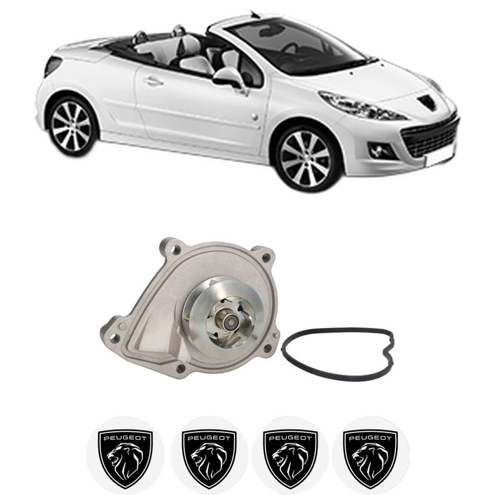 Pompa apa PEUGEOT 207 CC (WD_) 1.6 16V Turbo din 2009-2013 KW 115 CP 156 CMC 1598, Auto, HEPU, 4x Stikere auto cu PEUGEOT