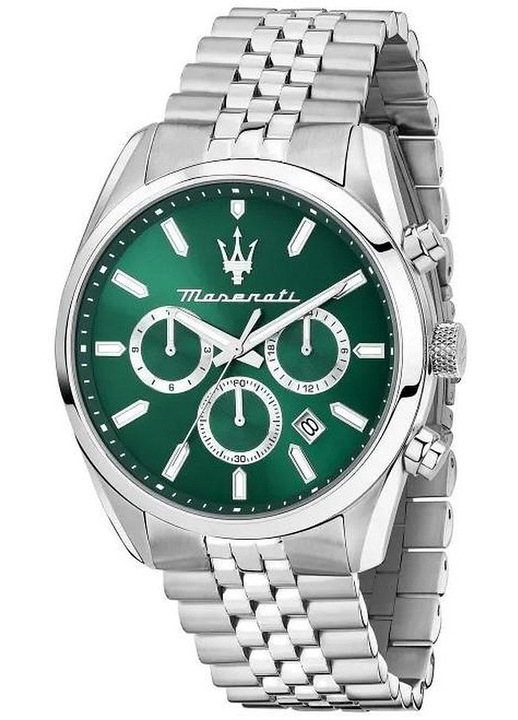 Ceas Maserati Attrazione, Dual Time, luminescent, argintiu, 50m