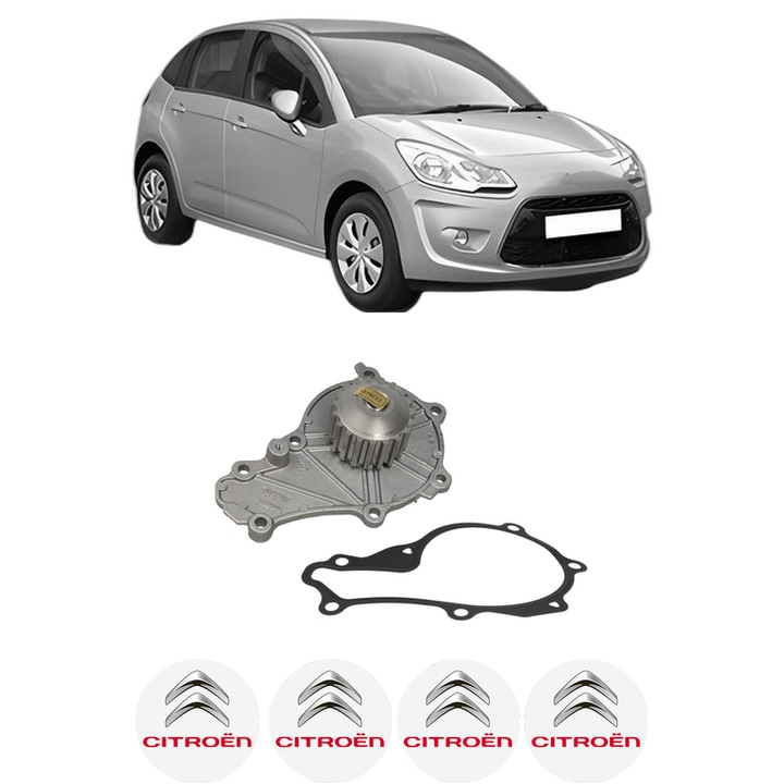 Pompa apa CITROEN C3 II (SC_) 1.6 HDi 90 din 2009-2016 KW 66 CP 90 CMC 1560, Auto, HEPU, 4x Stikere auto cu CITROEN