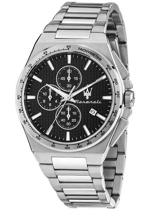 Ceas Maserati Velocita Slim, argintiu, mecanism quartz, cronograf, 50m waterproof