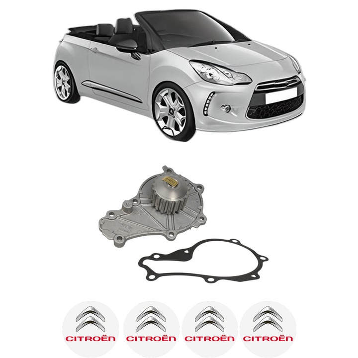 Pompa apa CITROEN DS3 Convertible 1.6 BlueHDi 115 din 2013-2015 KW 85 CP 115 CMC 1560, Auto, HEPU, 4x Stikere auto cu CITROEN