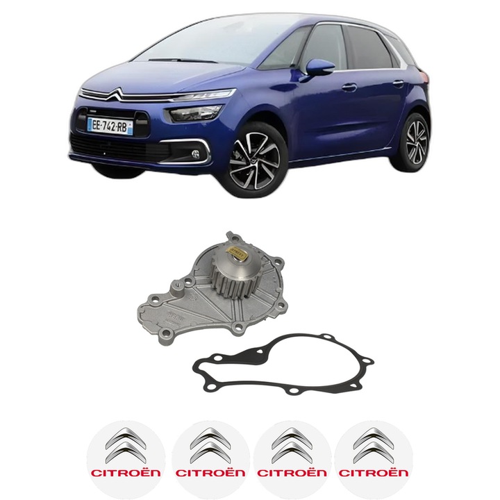 Pompa apa CITROEN C4 PICASSO II 1.6 HDi 90 din 2013 KW 68 CP 92 CMC 1560, Auto, HEPU, 4x Stikere auto cu CITROEN