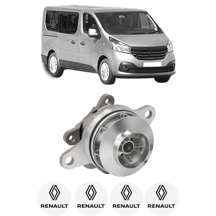 Pompa apa RENAULT TRAFIC III Bus (JG_) 1.6 dCi 90 (JGME) din 2014 KW 66 CP 90 CMC 1598, Auto, HEPU, 4x Stikere auto cu RENAULT