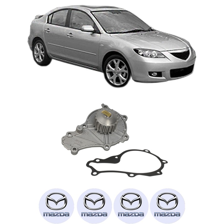 Pompa apa MAZDA 3 Saloon (BK) 1.6 DI Turbo (BK12Y) din 2004-2009 KW 80 CP 109 CMC 1560, Auto, HEPU, 4x Stikere auto cu MAZDA