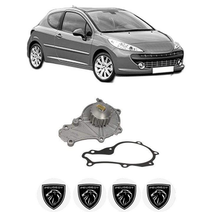 Pompa apa PEUGEOT 207 (WA_, WC_) 1.6 HDi din 2006-2013 KW 66 CP 90 CMC 1560, Auto, HEPU, 4x Stikere auto cu PEUGEOT