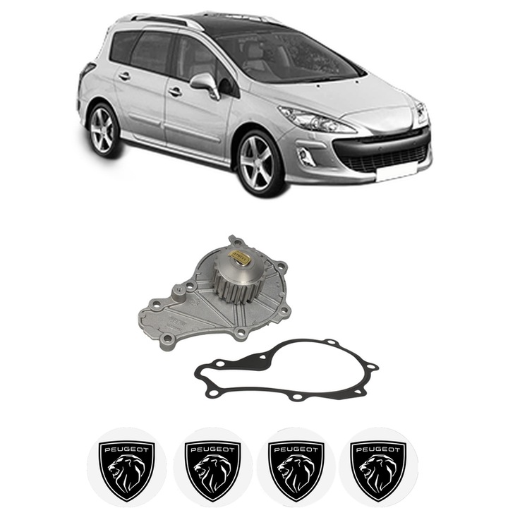 Pompa apa PEUGEOT 308 SW I (4E_, 4H_) 1.6 HDi din 2007-2014 KW 66 CP 90 CMC 1560, Auto, HEPU, 4x Stikere auto cu PEUGEOT
