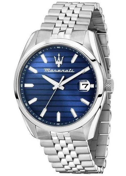Ceas barbatesc Maserati, model Attrazione R8853151028, argintiu, 43mm, mecanism quartz, bratara din inox