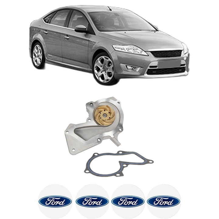 Pompa apa FORD MONDEO IV Saloon (BA7) 1.6 Ti din 2007-2015 KW 81 CP 110 CMC 1596, Auto, HEPU, 4x Stikere auto cu FORD