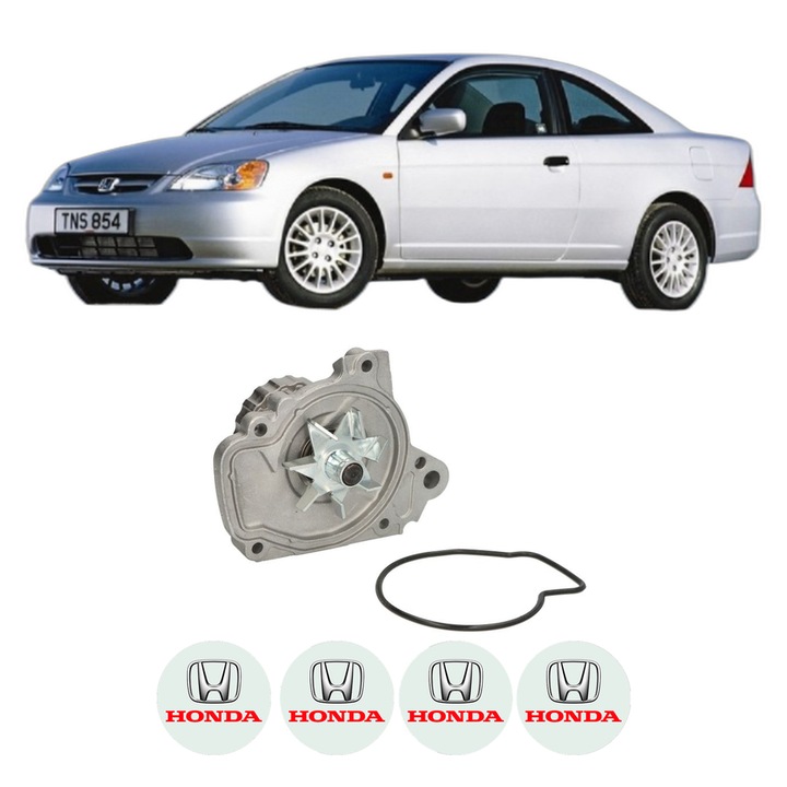 Pompa apa HONDA CIVIC VII Coupe (EM2) 1.6 i (EM1) din 2001-2005 KW 81 CP 110 CMC 1590, Auto, HEPU, 4x Stikere auto cu HONDA
