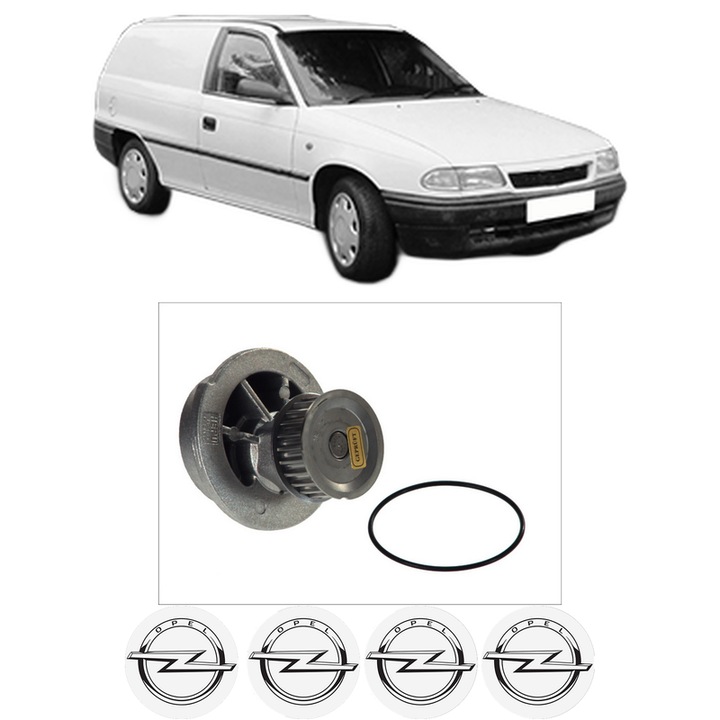 Pompa apa OPEL ASTRA F Estate Van (T92) 1.6 i 16V (F70) din 1994-1998 KW 74 CP 100 CMC 1598, Auto, HEPU, 4x Stikere auto cu OPEL