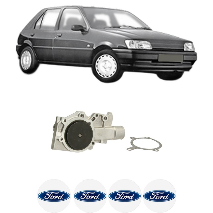 Pompa apa FORD FIESTA III (GFJ) 1.6 i 16V din 1994-1995 KW 65 CP 88 CMC 1597, Auto, HEPU, 4x Stikere auto cu FORD
