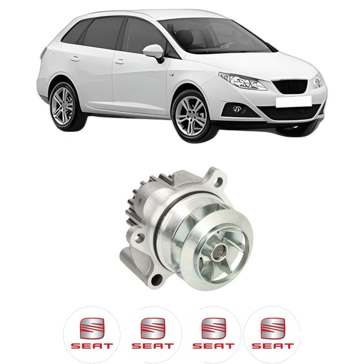 Pompa apa SEAT IBIZA IV ST (6J8, 6P8) 1.6 TDI din 2010-2015 KW 66 CP 90 CMC 1598, Auto, HEPU, 4x Stikere auto cu SEAT