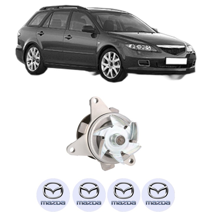 Pompa apa MAZDA 6 Station Wagon (GY) 1.8 din 2002-2007 KW 88 CP 120 CMC 1798, Auto, HEPU, 4x Stikere auto cu MAZDA