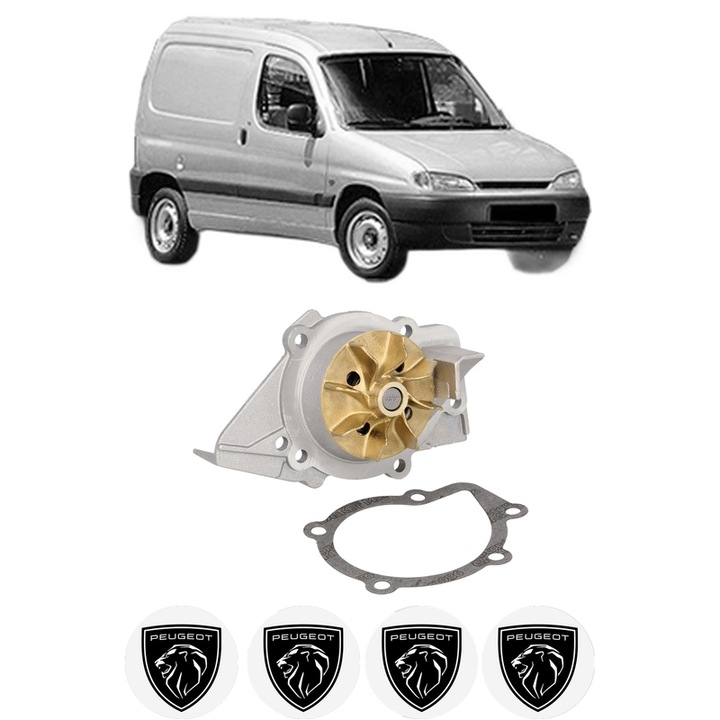 Pompa apa PEUGEOT PARTNER Box Body/MPV (5_, G_) 1.9 D din 1996-1998 KW 50 CP 68 CMC 1905, Auto, HEPU, 4x Stikere auto cu PEUGEOT