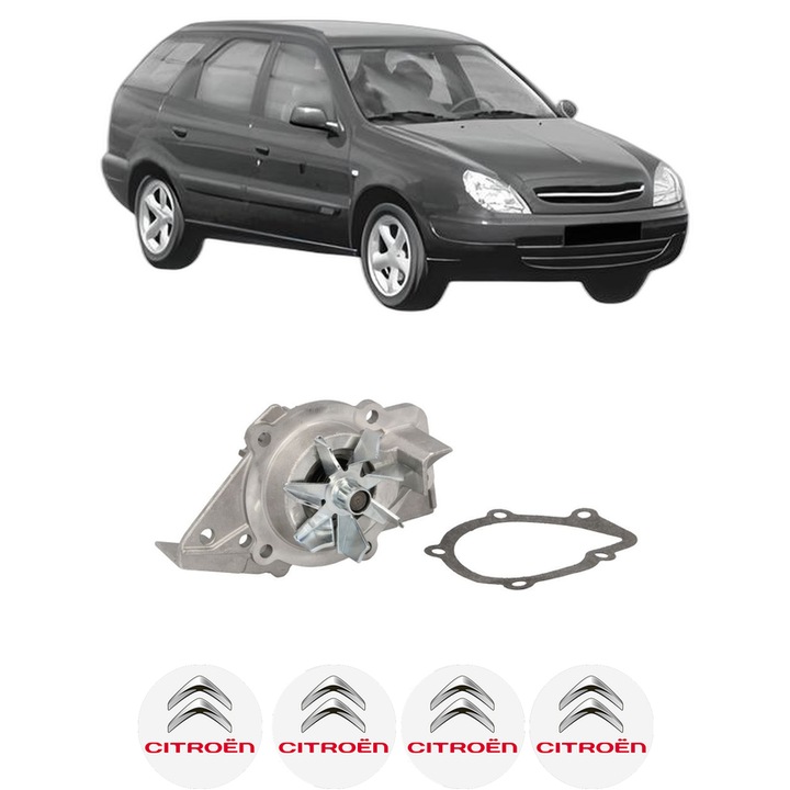 Pompa apa CITROEN XSARA Break (N2) 1.9 D din 1997-2000 KW 50 CP 68 CMC 1905, Auto, HEPU, 4x Stikere auto cu CITROEN