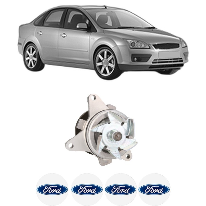 Pompa apa FORD FOCUS II Saloon (DB_, FCH, DH) 1.8 din 2006-2012 KW 92 CP 125 CMC 1798, Auto, HEPU, 4x Stikere auto cu FORD