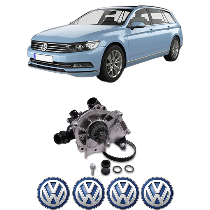 Pompa apa Volkswagen PASSAT B8 Variant (3G5, CB5) 2.0 TSI 4motion din 2018-2020 KW 200 CP 272 CMC 1984, Auto, HEPU, 4x Stikere auto cu Volkswagen