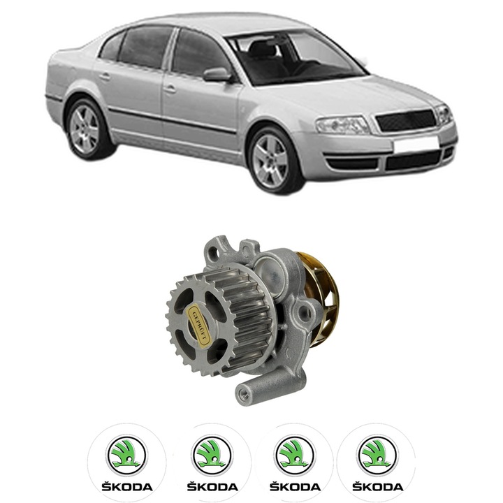 Pompa apa SKODA SUPERB I (3U4) 1.8 T din 2001-2008 KW 110 CP 150 CMC 1781, Auto, HEPU, 4x Stikere auto cu SKODA