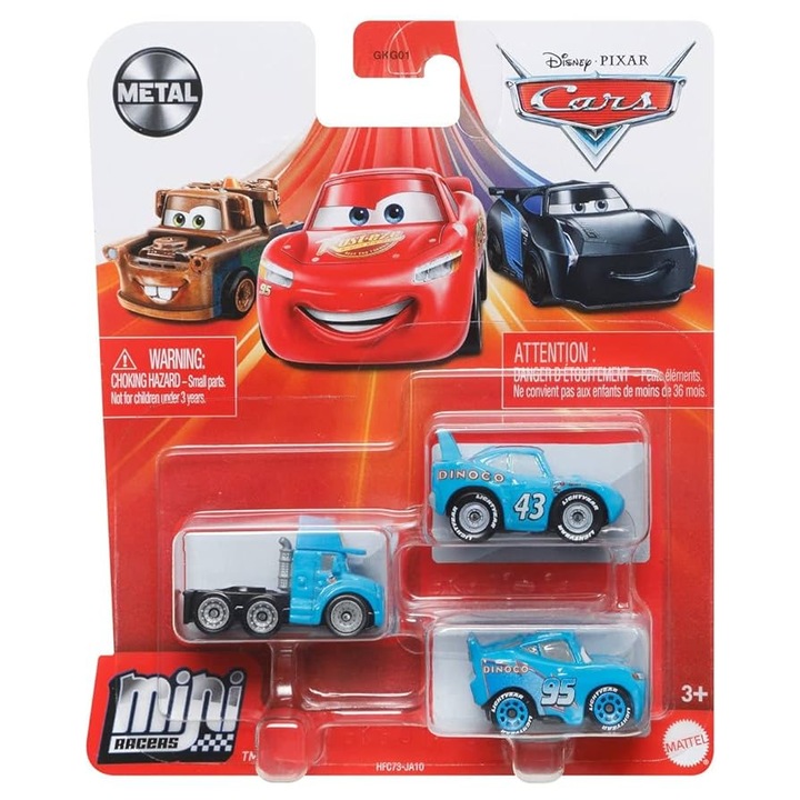 Комплект от 3 метални колички Disney Cars Mini Racers Team Dinoco
