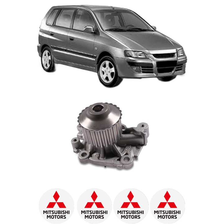 Pompa apa MITSUBISHI SPACE STAR MPV (DG_A) 1.8 MPI (DG5A) din 2002-2004 KW 82 CP 112 CMC 1834, Auto, HEPU, 4x Stikere auto cu MITSUBISHI