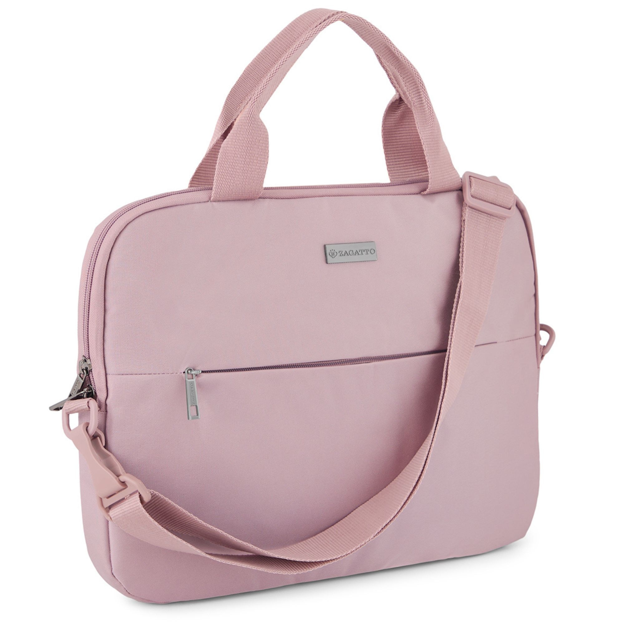 Geantă laptop Zagatto ZG993, impermeabilă, atașabilă la valiză, roz, 41x32x2.5cm