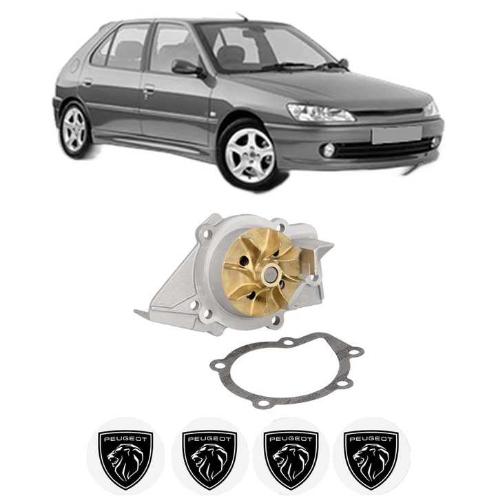 Pompa apa PEUGEOT 306 Hatchback (7A, 7C, N3, N5) 1.9 DT din 1993-2001 KW 66 CP 90 CMC 1905, Auto, HEPU, 4x Stikere auto cu PEUGEOT