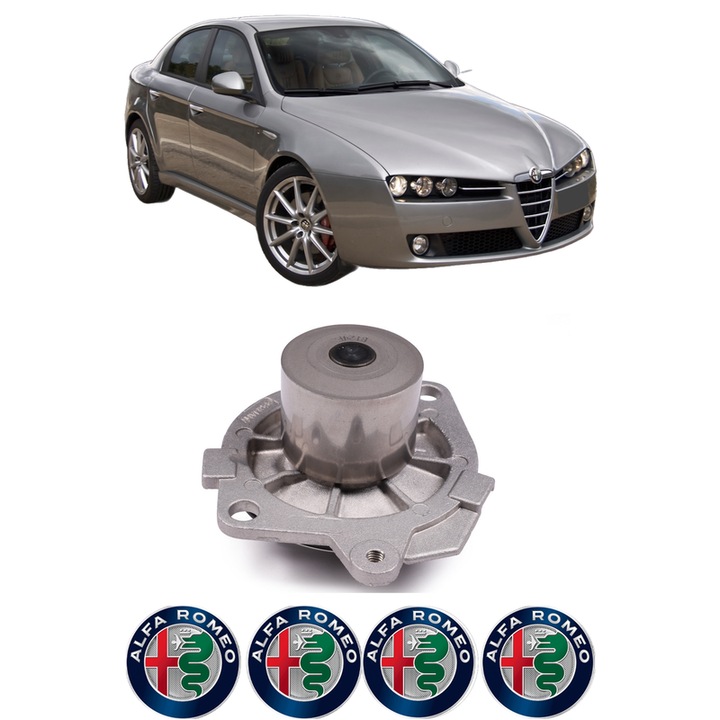 Pompa apa ALFA ROMEO 159 (939_) 1.9 JTDM 8V (939AXE1B) din 2005-2011 KW 88 CP 120 CMC 1910, Auto, HEPU, 4x Stikere auto cu ALFA ROMEO