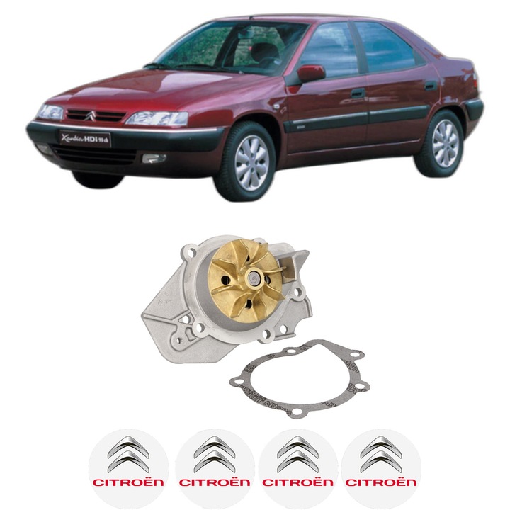 Pompa apa CITROEN XANTIA (X1_, X2_) 1.9 D din 1994-1998 KW 50 CP 68 CMC 1905, Auto, HEPU, 4x Stikere auto cu CITROEN