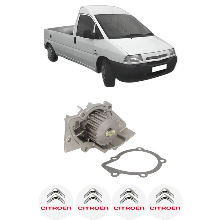 Pompa apa CITROEN JUMPY I Platform/Chassis (BU_, BV_, BW_, BX_) 2.0 HDi 110 16V din 2003-2006 KW 80 CP 109 CMC 1997, Auto, HEPU, 4x Stikere auto cu CITROEN