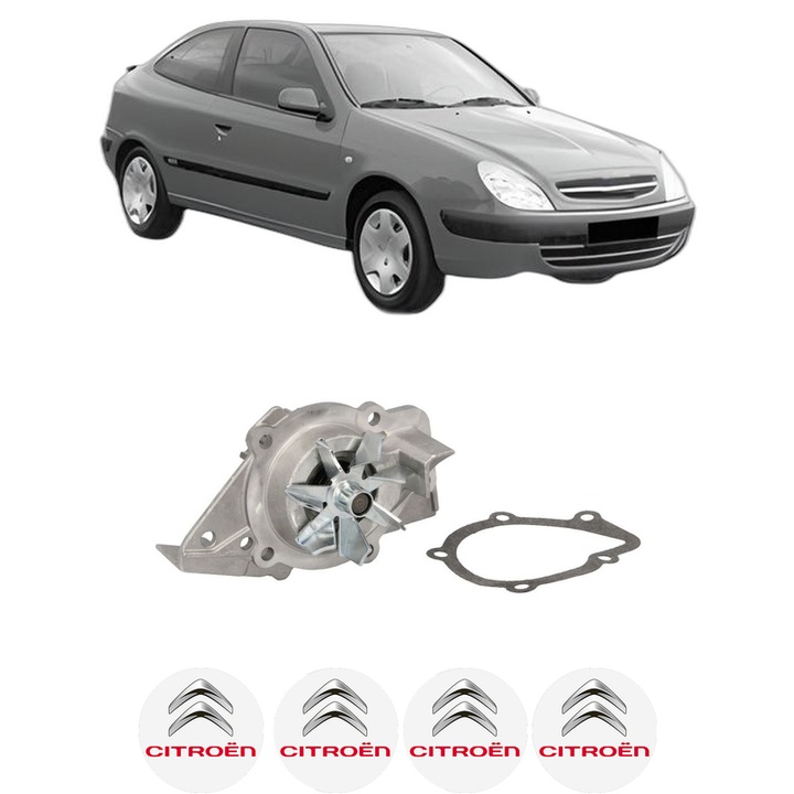 Pompa apa CITROEN XSARA Coupe (N0) 1.9 TD din 1998-2000 KW 66 CP 90 CMC 1905, Auto, HEPU, 4x Stikere auto cu CITROEN