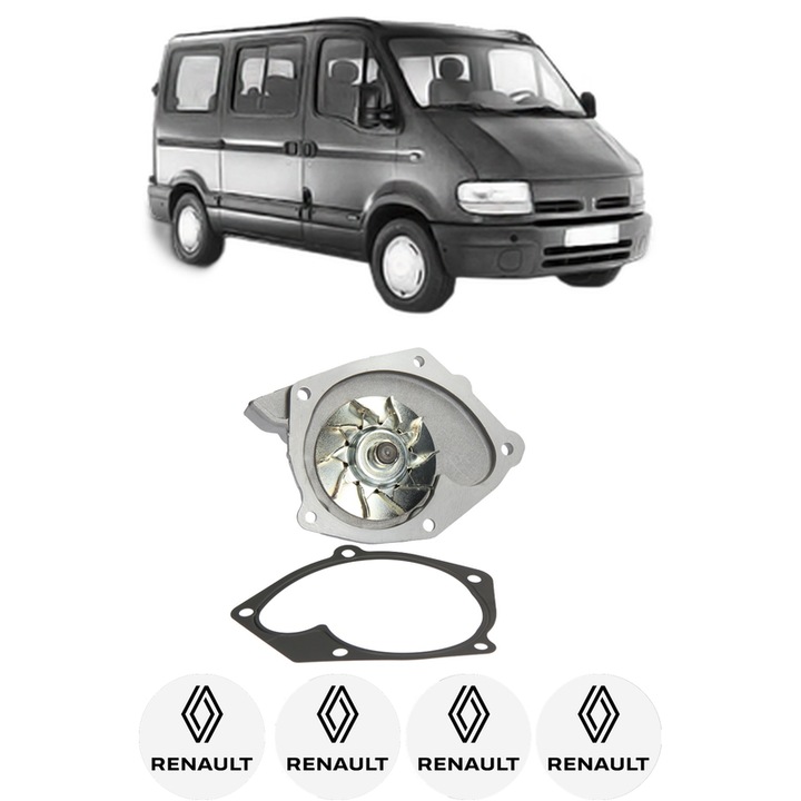 Pompa apa RENAULT MASTER II Bus (JD) 1.9 dCi 80 (JD0P, JD1P) din 2001-2006 KW 60 CP 82 CMC 1870, Auto, HEPU, 4x Stikere auto cu RENAULT