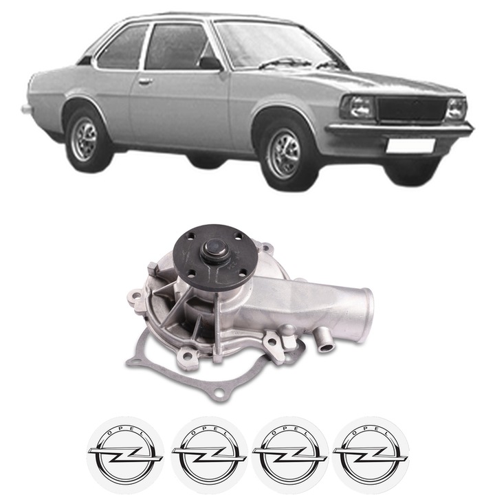 Pompa apa OPEL ASCONA B (81_, 86_, 87_, 88_) 1.9 S din 1975-1981 KW 66 CP 90 CMC 1897, Auto, HEPU, 4x Stikere auto cu OPEL
