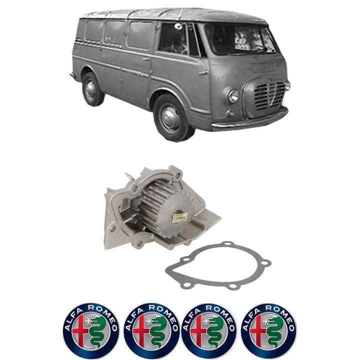 Pompa apa ALFA ROMEO AR 6 Van (280_) 1.9 D (280) din 1985-1989 KW 51 CP 69 CMC 1929, Auto, HEPU, 4x Stikere auto cu ALFA ROMEO