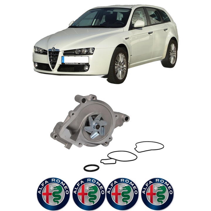 Pompa apa ALFA ROMEO 159 Sportwagon (939_) 1.9 JTS (939BXA1B) din 2006-2011 KW 118 CP 160 CMC 1859, Auto, HEPU, 4x Stikere auto cu ALFA ROMEO