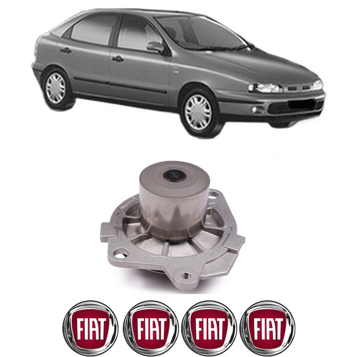 Pompa apa FIAT BRAVA (182_) 1.9 TD 100 S (182.BF) din 1996-2001 KW 74 CP 100 CMC 1910, Auto, HEPU, 4x Stikere auto cu FIAT