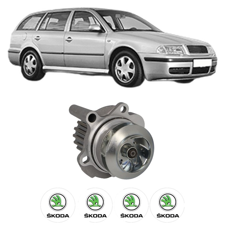 Pompa apa SKODA OCTAVIA I Combi (1U5) 1.9 TDI din 2002-2004 KW 96 CP 130 CMC 1896, Auto, HEPU, 4x Stikere auto cu SKODA