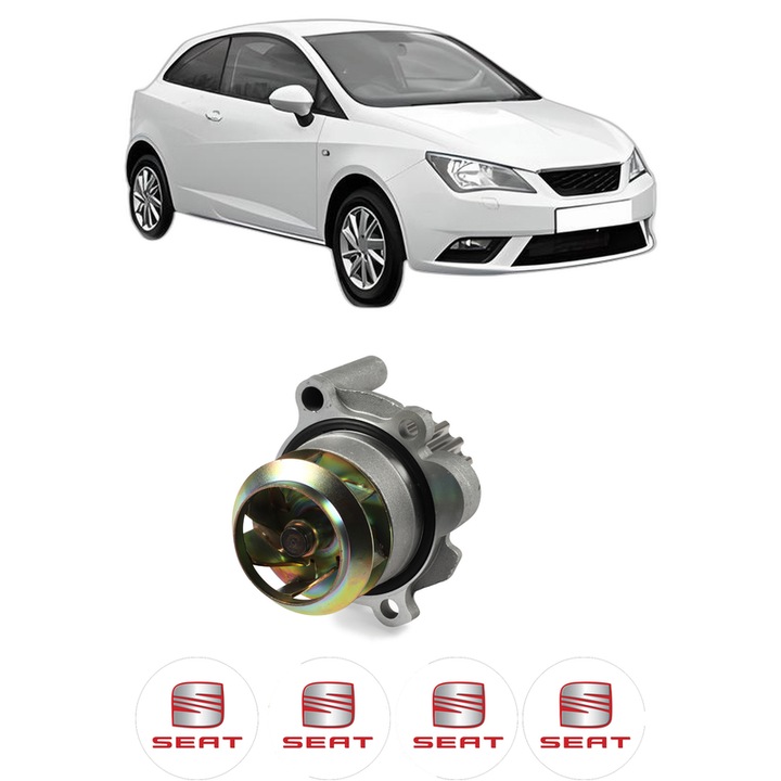 Pompa apa SEAT IBIZA IV SC (6J1, 6P5) 1.9 TDI din 2008-2010 KW 66 CP 90 CMC 1896, Auto, HEPU, 4x Stikere auto cu SEAT