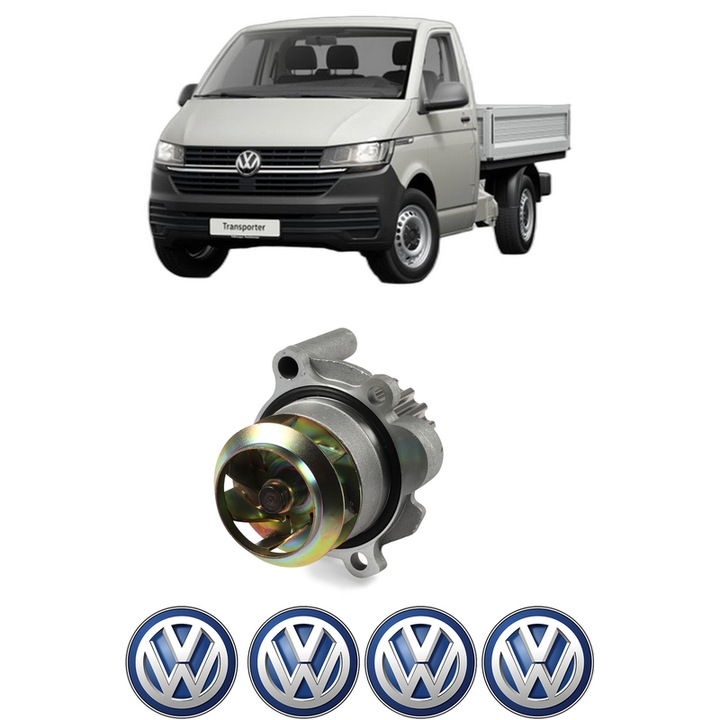 Pompa apa Volkswagen TRANSPORTER T5 Platform/Chassis (7JD, 7JE, 7JL, 7JY, 7JZ, 7F 1.9 TDI din 2003-2009 KW 77 CP 105 CMC 1896, Auto, HEPU, 4x Stikere auto cu Volkswagen